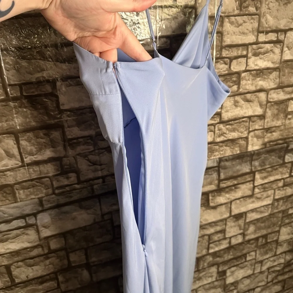 Y2K Abercrombie & Fitch Spaghetti Strap Full Length Periwinkle Dress Size Large